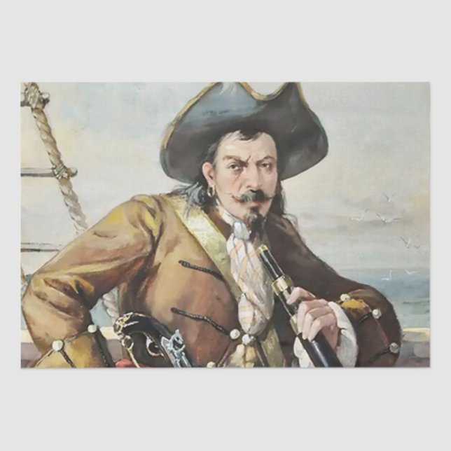 Papier Mousseline "Portrait d'un pirate" par un artiste inconnu (Recto)
