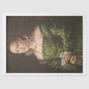 Papier Mousseline Portrait d'une dame par Allesandro Allori Decoupag