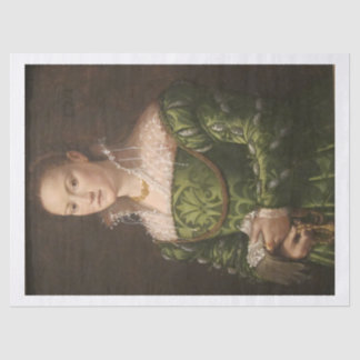 Papier Mousseline Portrait d'une dame par Allesandro Allori Decoupag