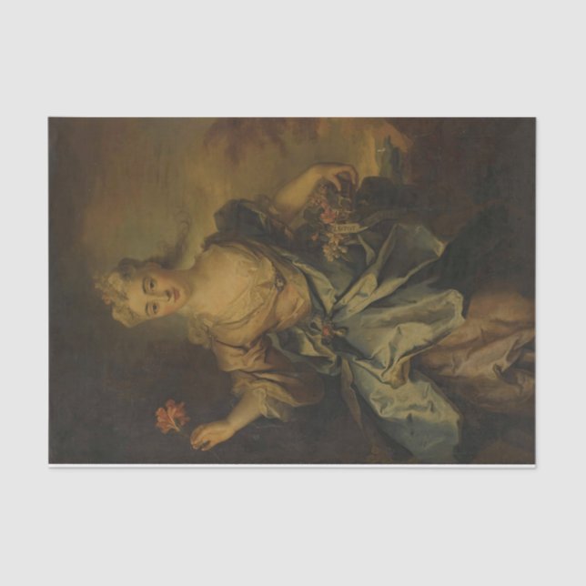 Papier Mousseline Portrait d'une dame par Nicolas de Largilliere (Recto)