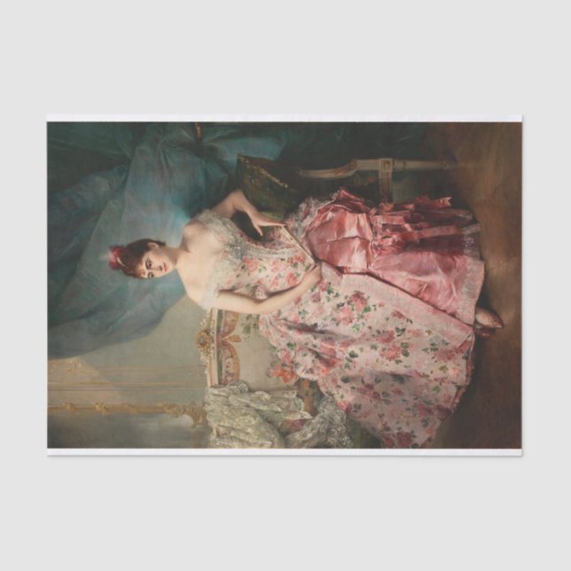 Papier Mousseline Portrait d'une dame par Raimundo de Madrazo (Recto)