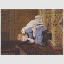 Portrait d'une fille et de son chien papier découp