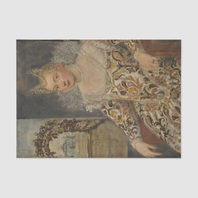 Papier Mousseline Portrait d'une Noble femme par Francesco Montemezz (Recto)