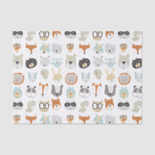 Papier Mousseline Portraits animaux mignons amicaux des visages
