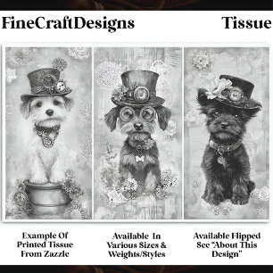 Papier Mousseline Portraits découpés de petits chiens mignons Steamp
