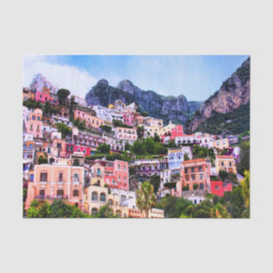 Papier Mousseline Positano coloré, Italie Decoupage
