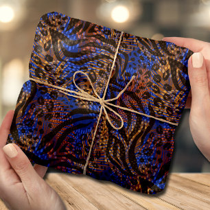 Papier Mousseline Poster de animal bleu Brown exotique