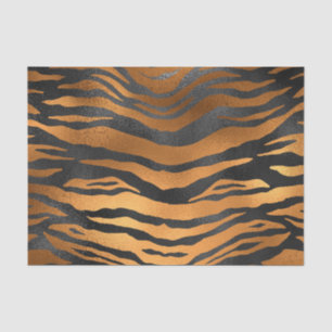 Papier Mousseline Poster de animal de rayures de tigre Brown noir gl