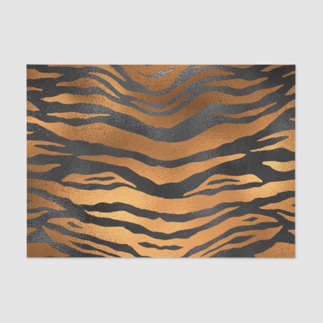 Papier Mousseline Poster de animal de rayures de tigre Brown noir gl (Recto)
