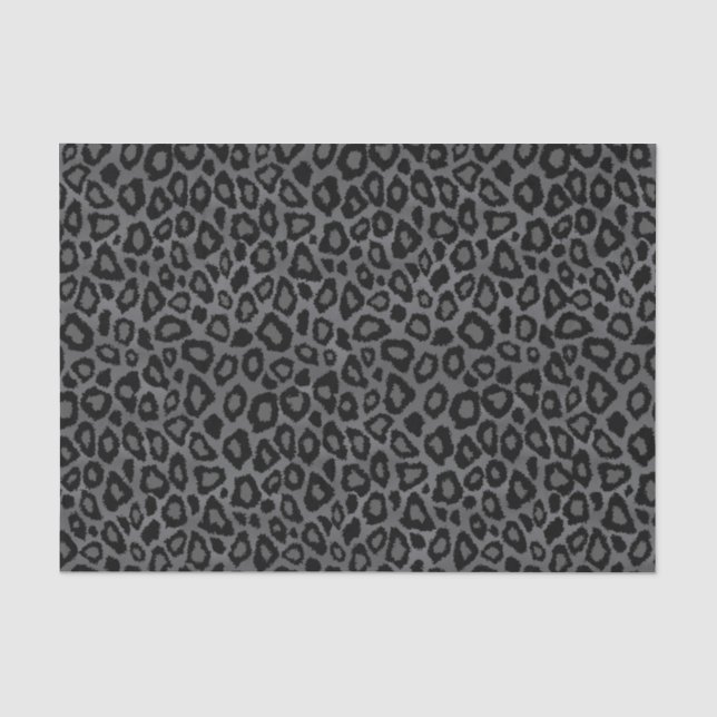 Papier Mousseline Poster de animal gris et léopard noir (Recto)