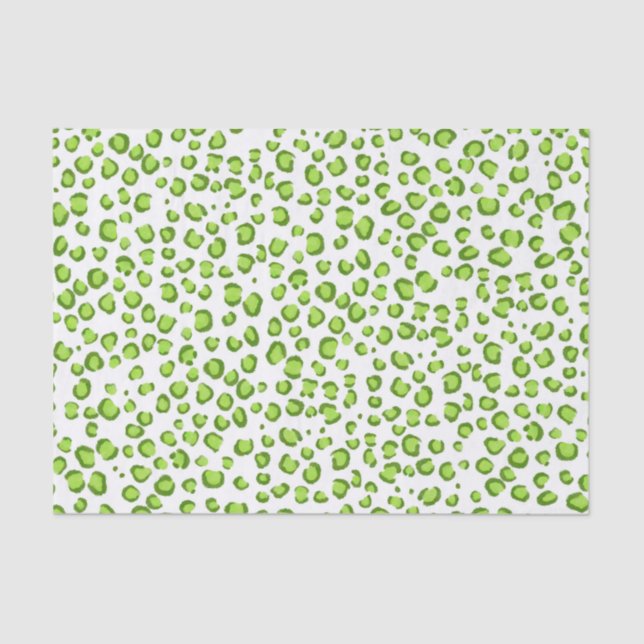Papier Mousseline Poster de animal Leopard Motif cadeau vert (Recto)