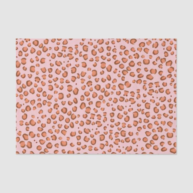 Papier Mousseline Poster de animal Leopard Motif Red Gift (Recto)