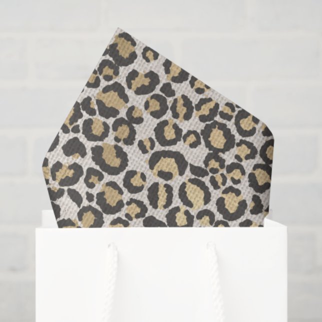 Papier Mousseline Poster de animal Leopard Spots Neutres Chic emball (Sac cadeau)