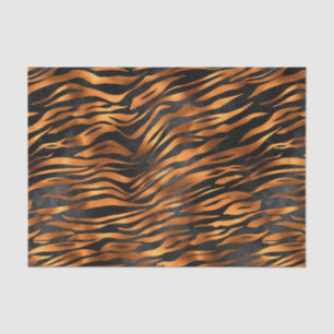 Papier Mousseline Poster de animal noir Tiger en cuivre