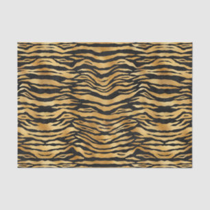 Papier Mousseline Poster de animal noir Tiger Gold