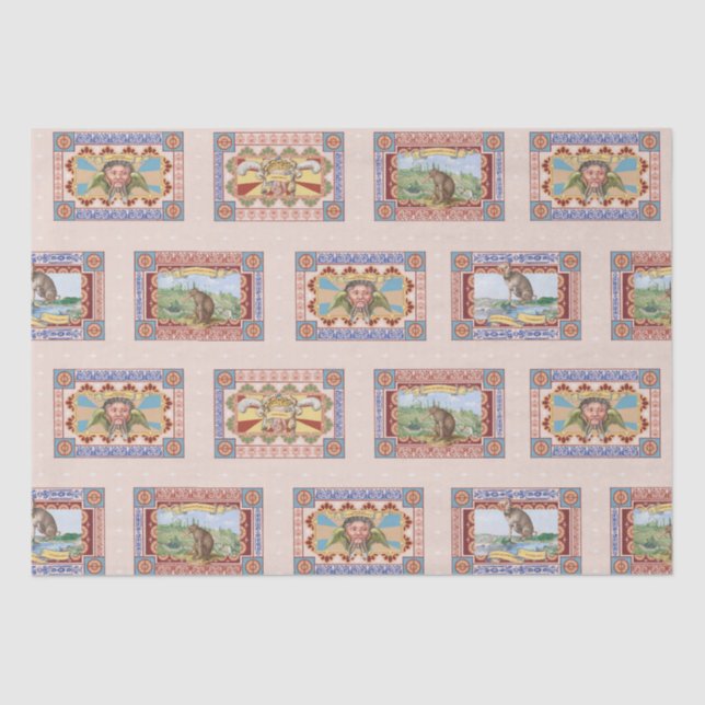 Papier Mousseline Poster de animal rose et ironique Polaroï d | Blu (Recto)