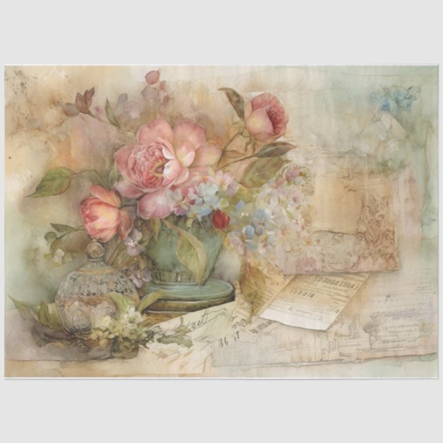 Papier Mousseline Pot de fleurs (Recto)
