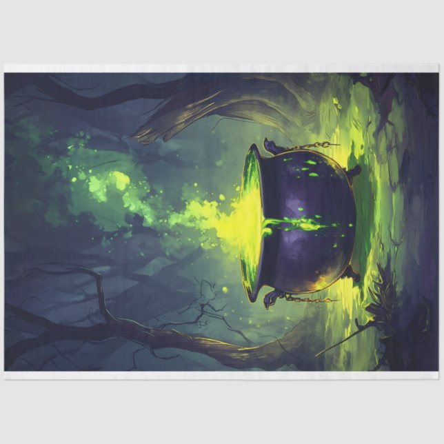 Papier Mousseline Potion magique éclatante Cauldron Halloween Découp (Recto)