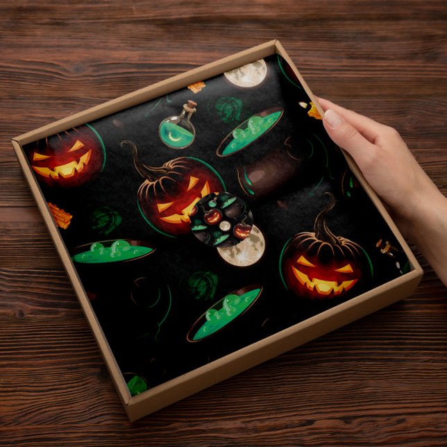 Papier Mousseline Potions orange d'Halloween | Papier de tissus Citr (Créateur téléchargé)