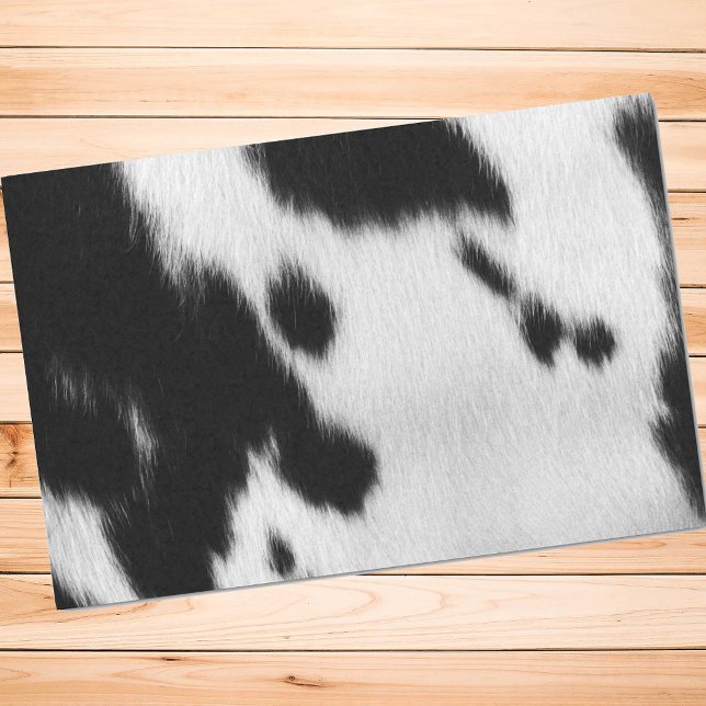 Papier Mousseline Pots de fourrure de vache blanche noire (Créateur téléchargé)