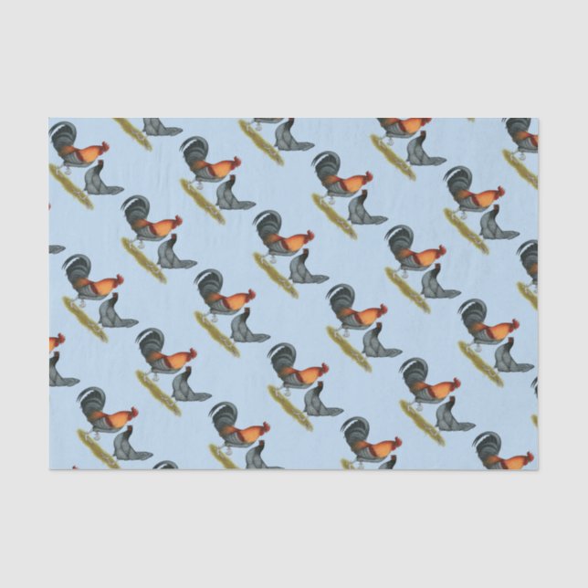 Papier Mousseline Poule bleue du Delaware (Recto)
