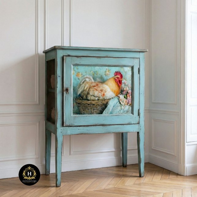 Papier Mousseline Poule Rustique Hydrangeas Roses Découpe (Créateur téléchargé)