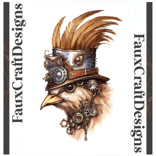 Papier Mousseline Poulet Décoré Steampunk Mignon Fou Gauche 113