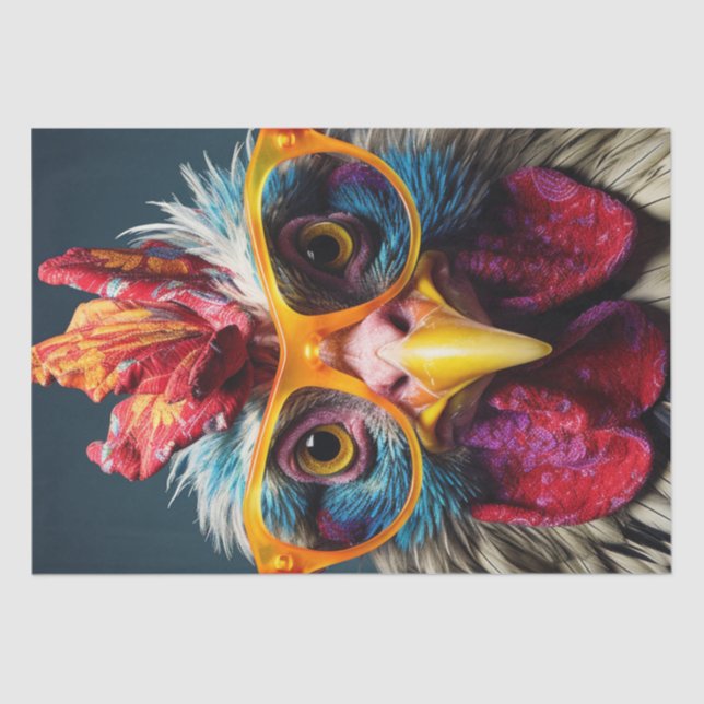 Papier Mousseline Poulet en verre rouge Wackadoodle Decoupage (Recto)