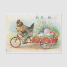 Poulet Vintage et oeufs de Pâques