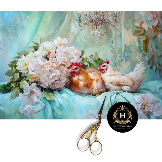 Papier Mousseline Poulets de mariage charmants Découpage (Créateur téléchargé)