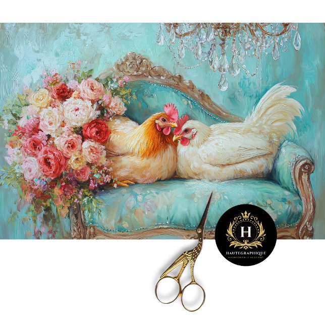 Papier Mousseline Poulets de mariage charmants Découpage (Créateur téléchargé)