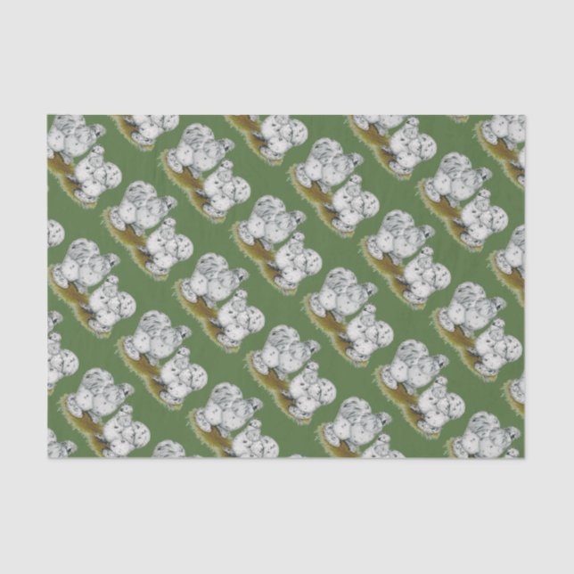 Papier Mousseline Poulets petits d'éclaboussure de Silkie (Recto)