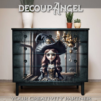 Papier Mousseline Poupée gothique dans une maison hantée - Découpage