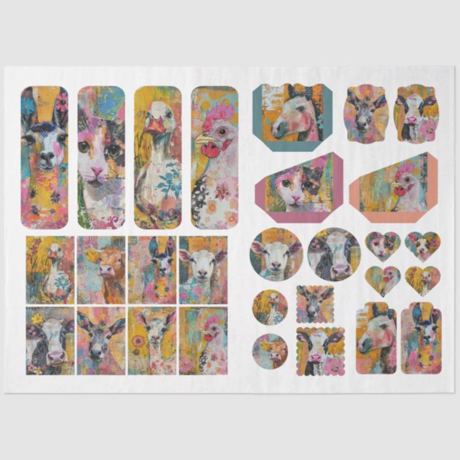 Papier Mousseline Pour Artistes Agritourisme Animal Junk Journal Eph (Recto)