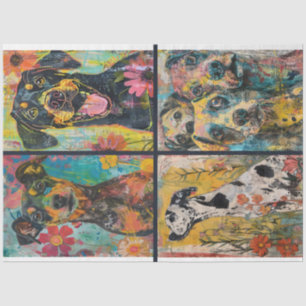 Papier Mousseline Pour Artistes Chien Thème Junk Journal Arrière - p