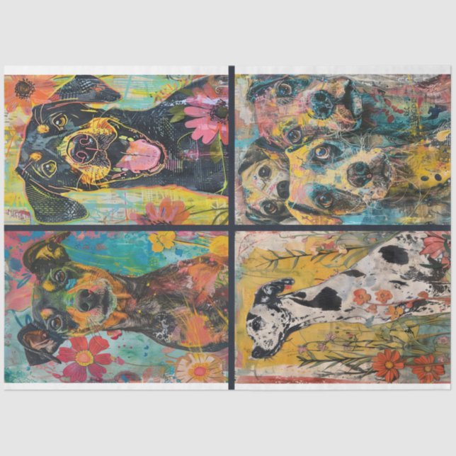 Papier Mousseline Pour Artistes Chien Thème Junk Journal Arrière - p (Recto)