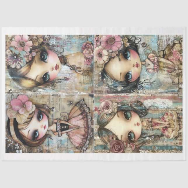 Papier Mousseline Pour Artistes et Artistes Artistes Whimsical Girl  (Recto)