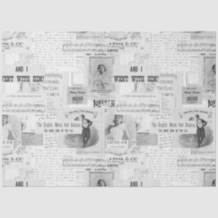 Papier Mousseline Pour Artistes Noir Blanc Grand Ephémère Vintage