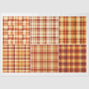 Papier Mousseline Pour les artistes automne thème Orange Brown Plaid