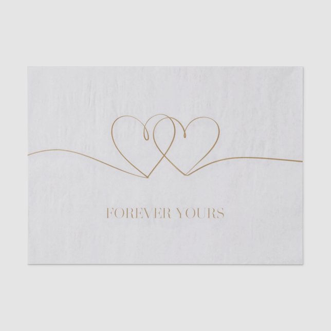 Papier Mousseline Pour toujours : Coeurs interconnectés Design (Recto)