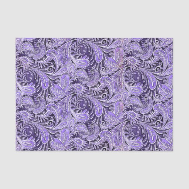 Papier Mousseline Pourpre de motif de Paisley (Recto)