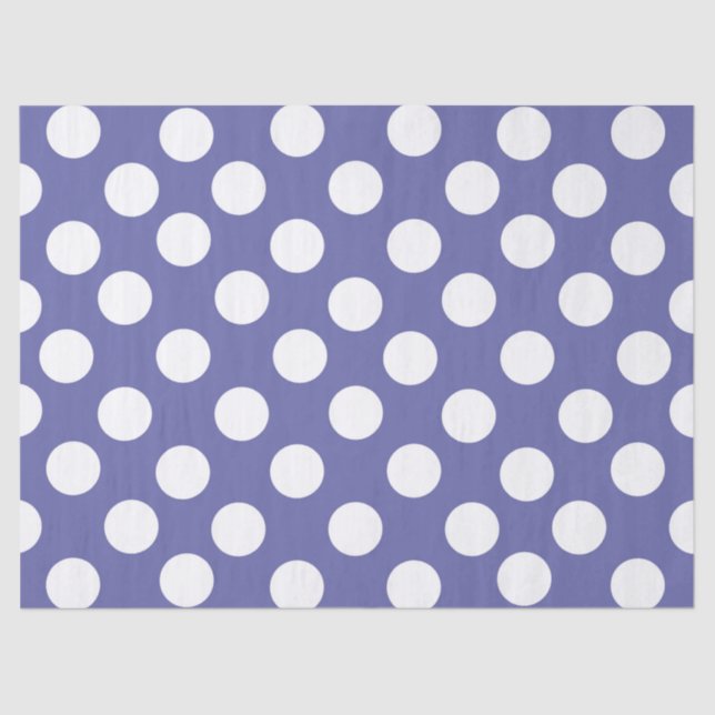 Papier Mousseline pourpre perwinkle blanc pois (Recto)