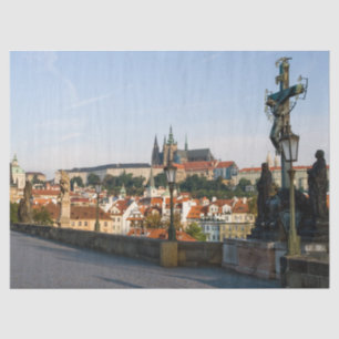 Papier Mousseline Prague Vue du château de Charles pont, Tchèque R.