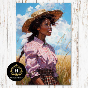 Papier Mousseline Prairie African CowGirl Pays Western Rustic