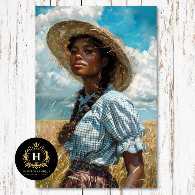 Papier Mousseline Prairie Girl Cheveux tressé bleu En vichy Découpag (Créateur téléchargé)