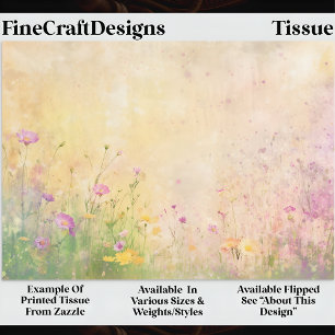 Papier Mousseline Prairie printanière de fleurs sauvages pastel DZ5L