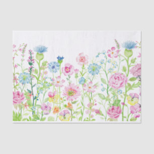 Papier Mousseline Pré bleu de fleur de rose d'été de ressort