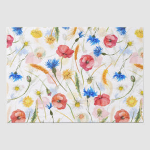 Papier Mousseline Pré fleur sauvage Avec Des Pépites Et Des Fleurs D