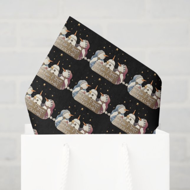 Papier Mousseline Premier papier de tissu de neige Snowman (Sac cadeau)