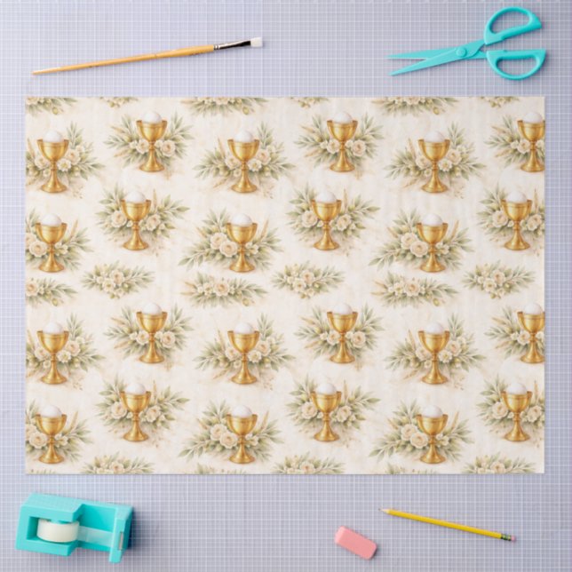 Papier Mousseline Première Sainte Communion modèle #12 (Artisanat)